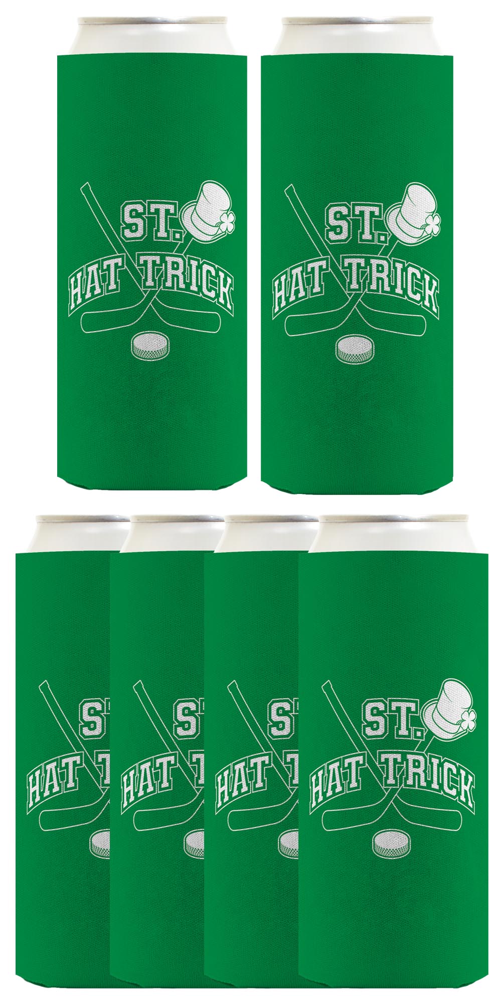 St Patricks Pun St Hat Trick Standard or Slim Can Thermocooler Drink Sleeve