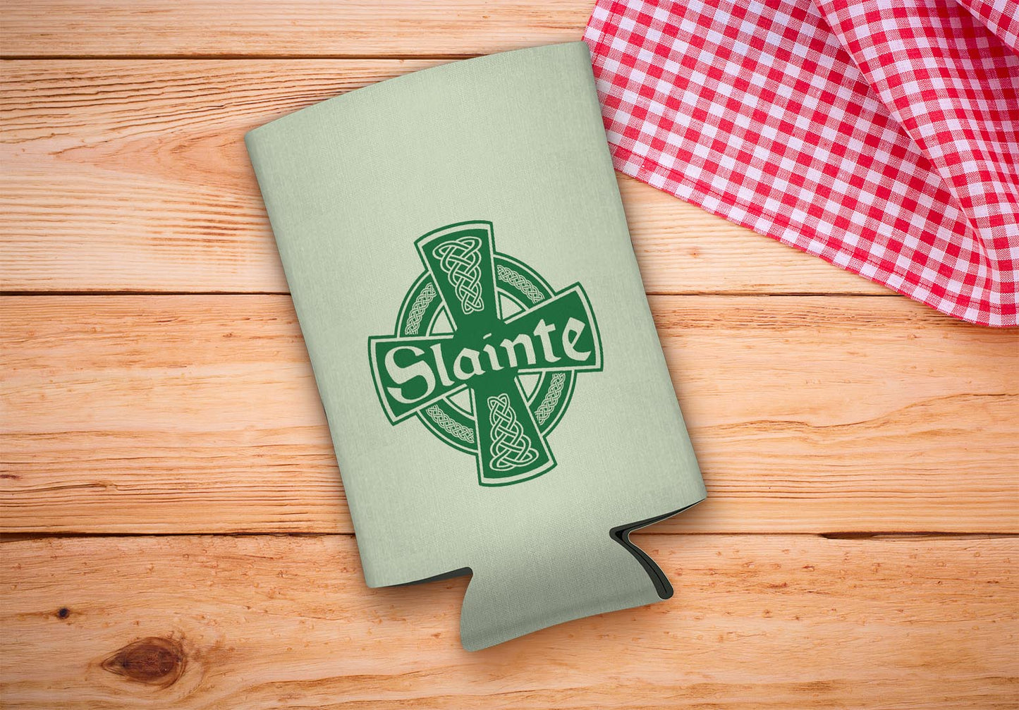 drink sleeve on a wood background