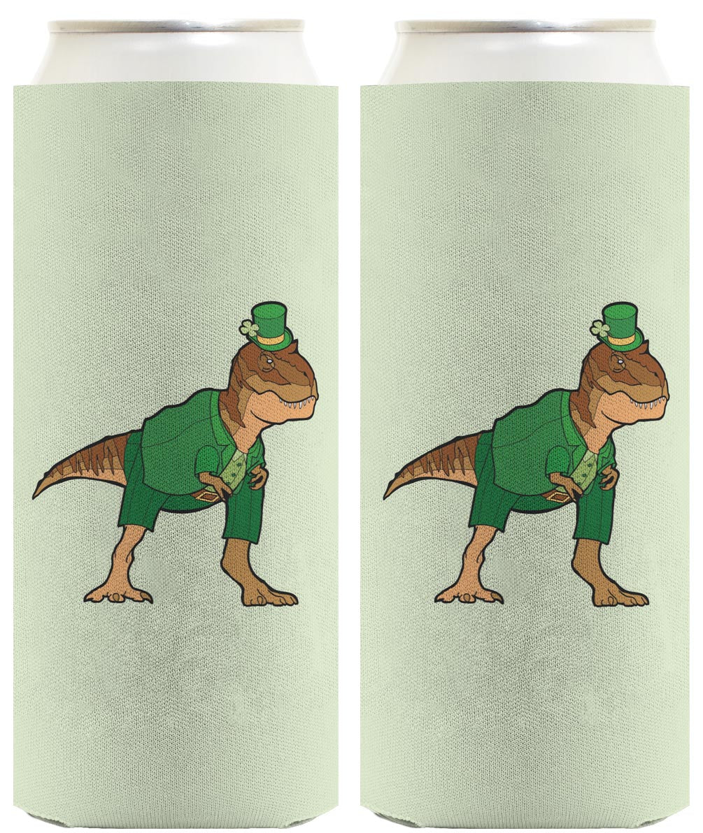 T-Rex Leprechaun Standard or Slim Can Thermocooler Drink Sleeve