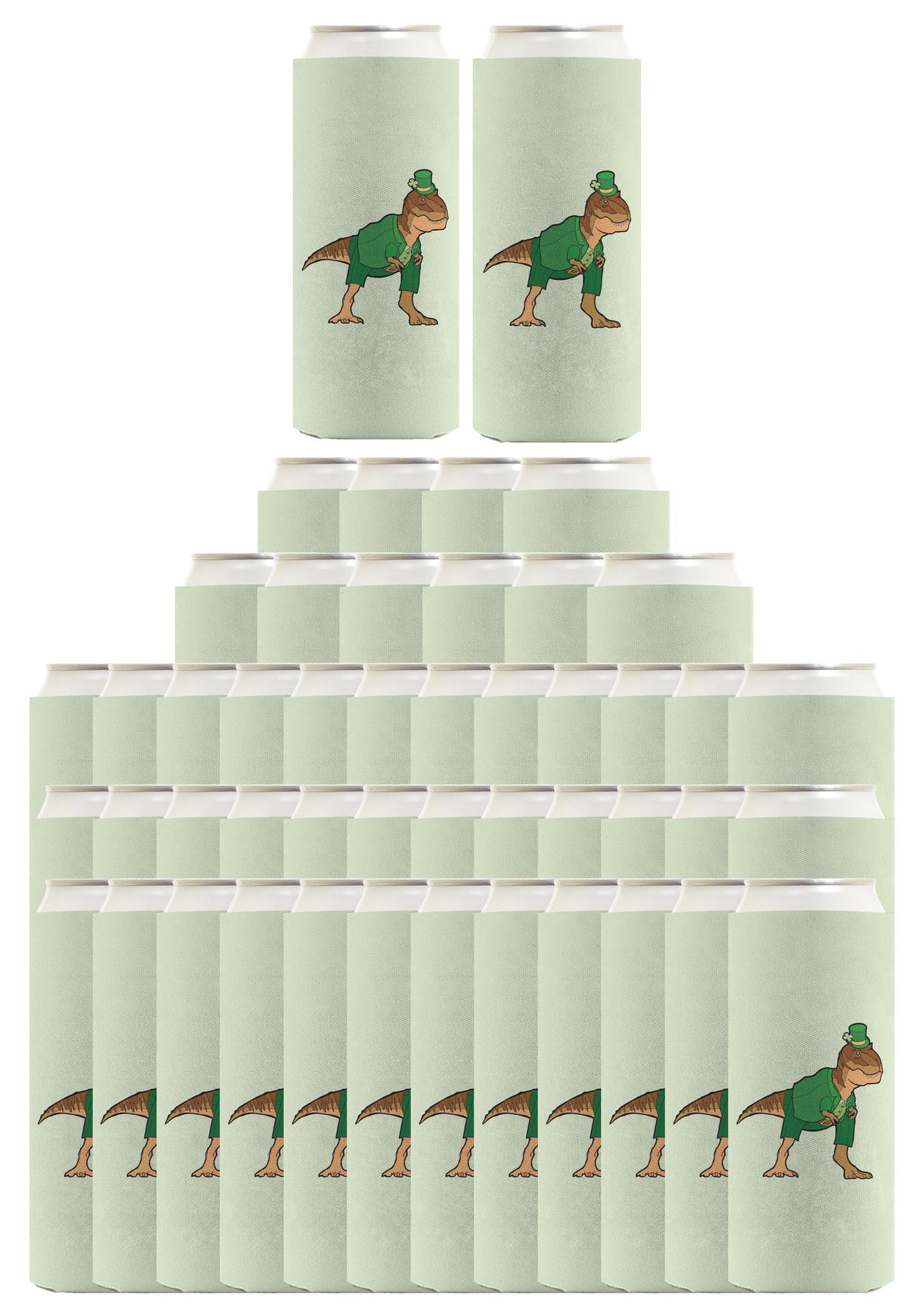 T-Rex Leprechaun Standard or Slim Can Thermocooler Drink Sleeve