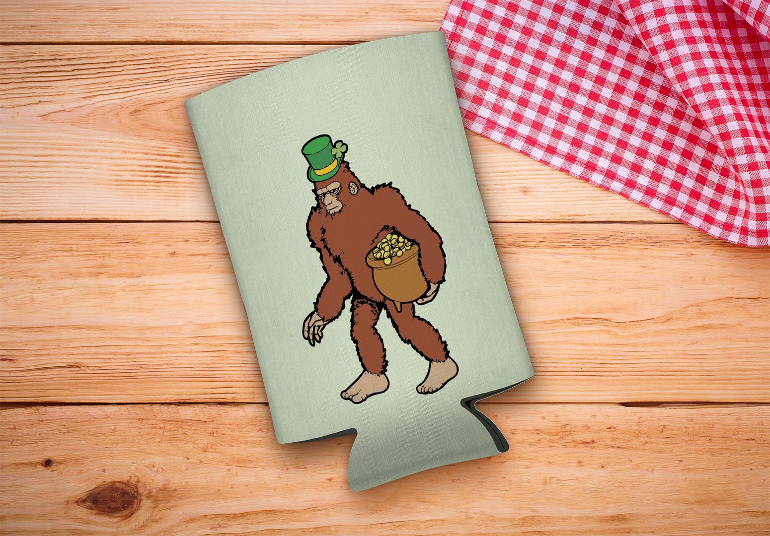 drink sleeve on a wood background