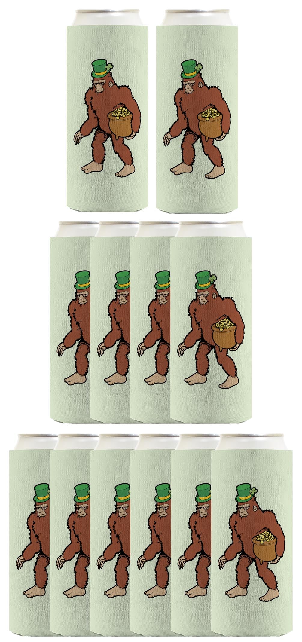 Sasquatch Leprechaun Standard or Slim Can Thermocooler Drink Sleeve