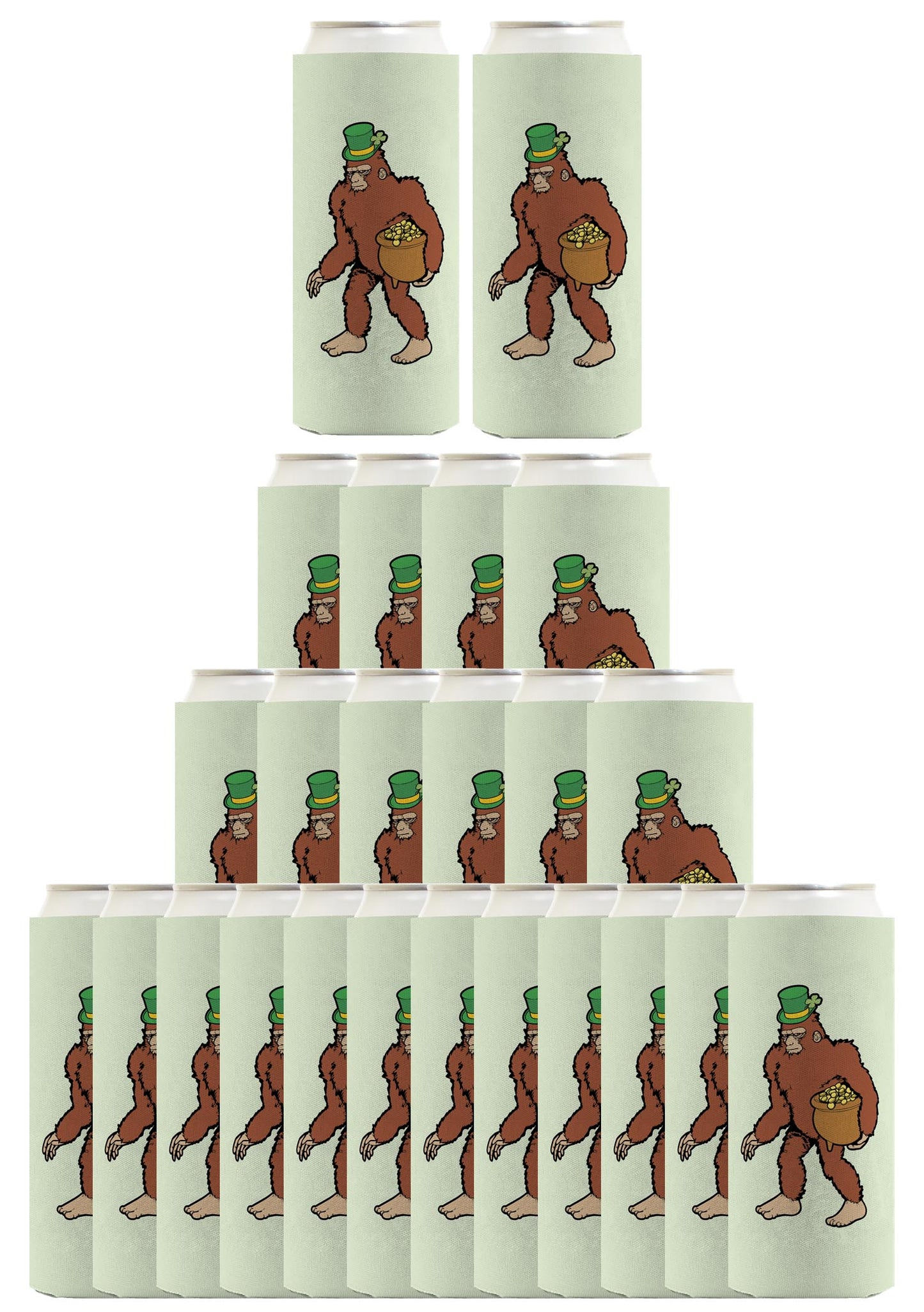 Sasquatch Leprechaun Standard or Slim Can Thermocooler Drink Sleeve