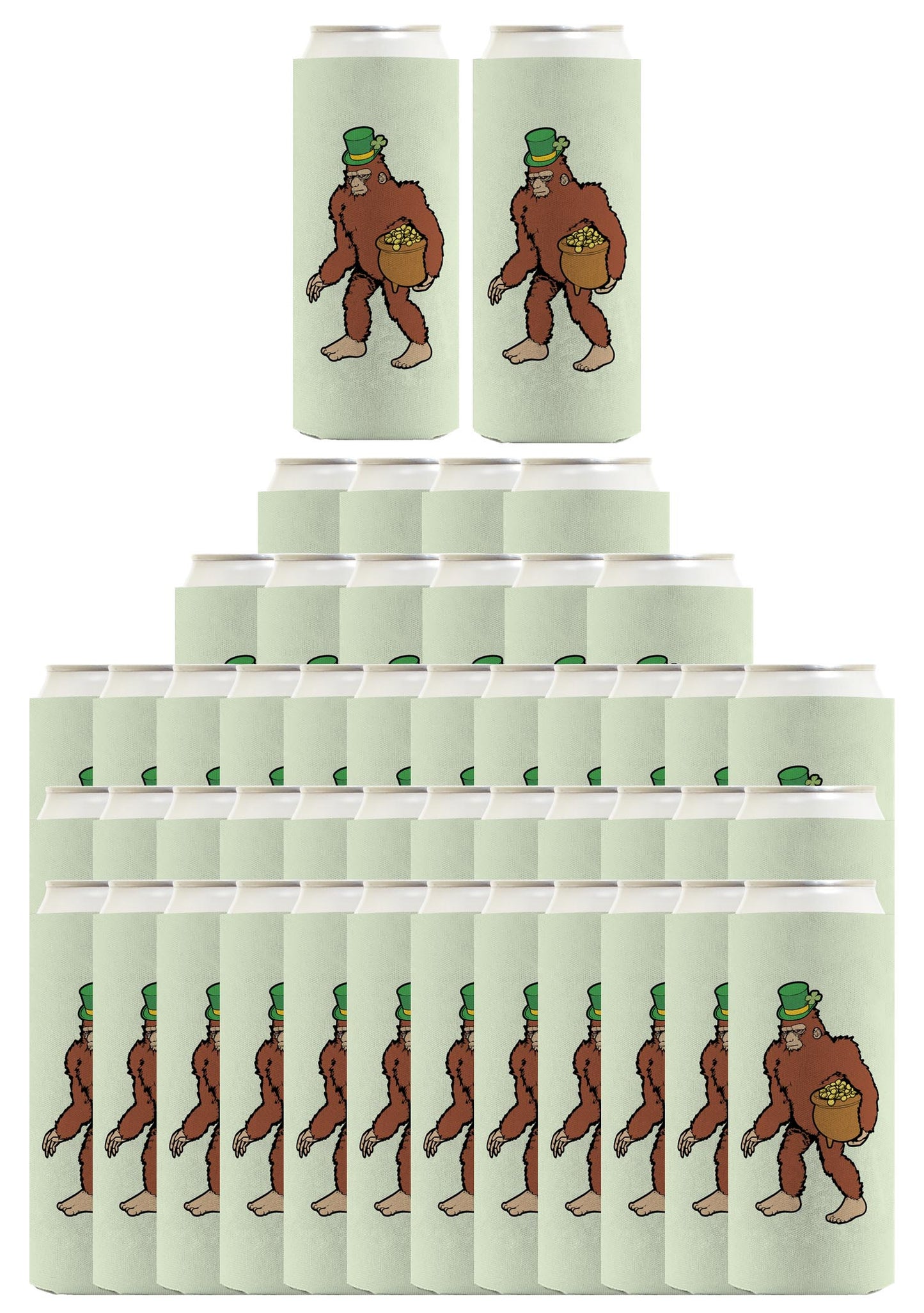 Sasquatch Leprechaun Standard or Slim Can Thermocooler Drink Sleeve