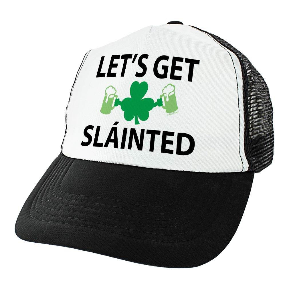 angle view of a trucker hat