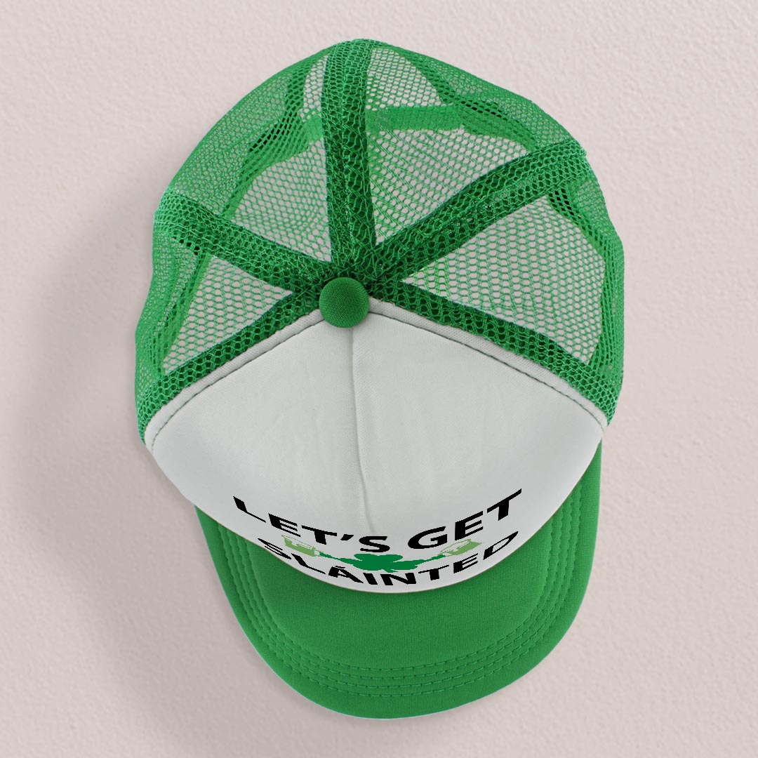 top view of a trucker hat