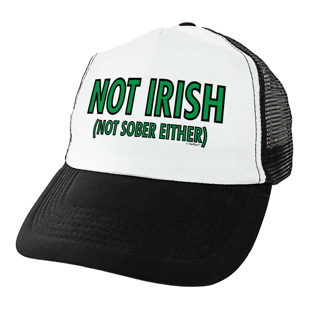 angle view of a trucker hat