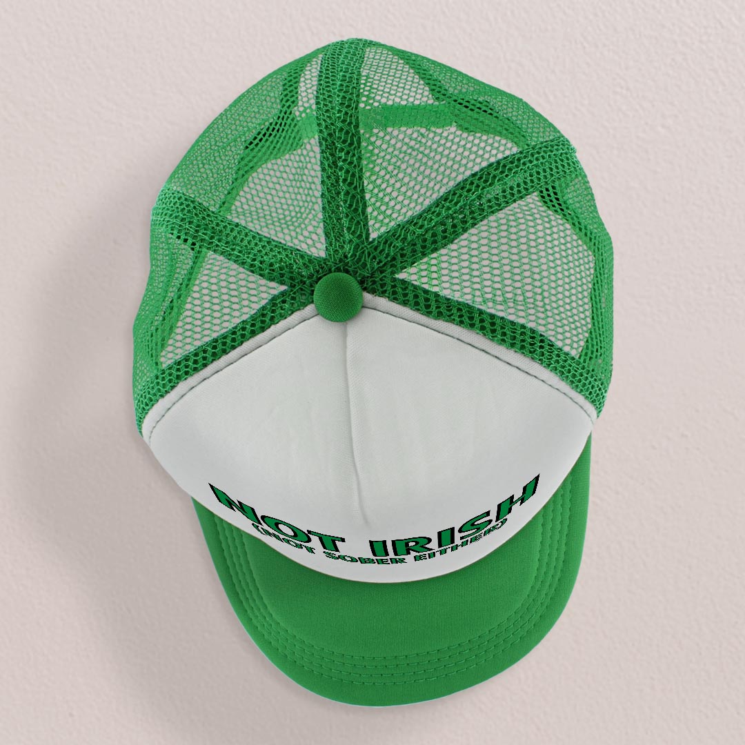 top view of a trucker hat