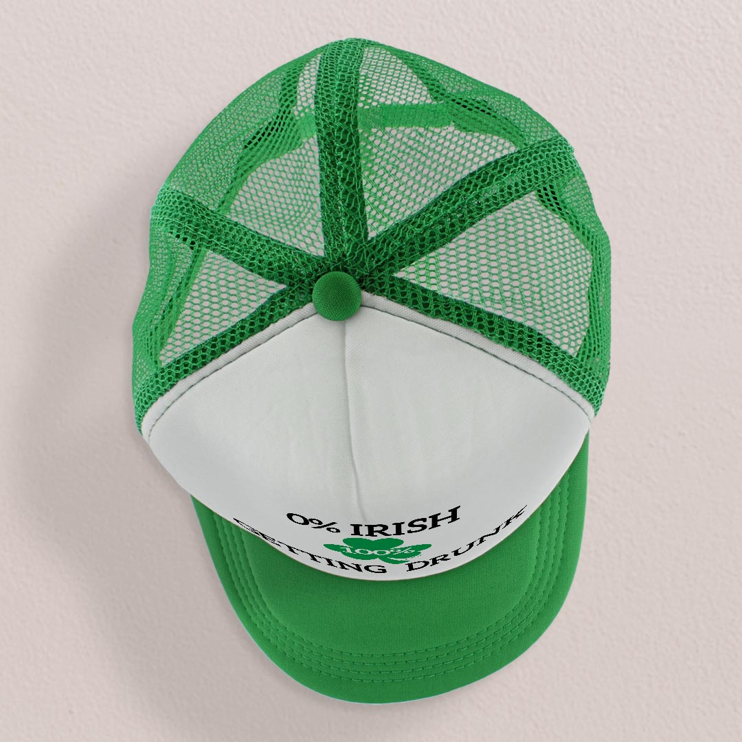 top view of a trucker hat