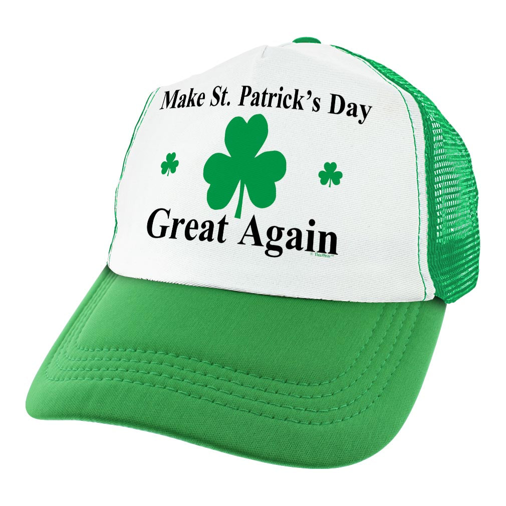 angle view of a trucker hat