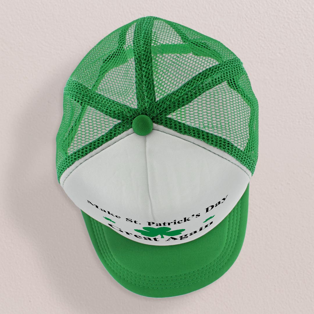 top view of a trucker hat