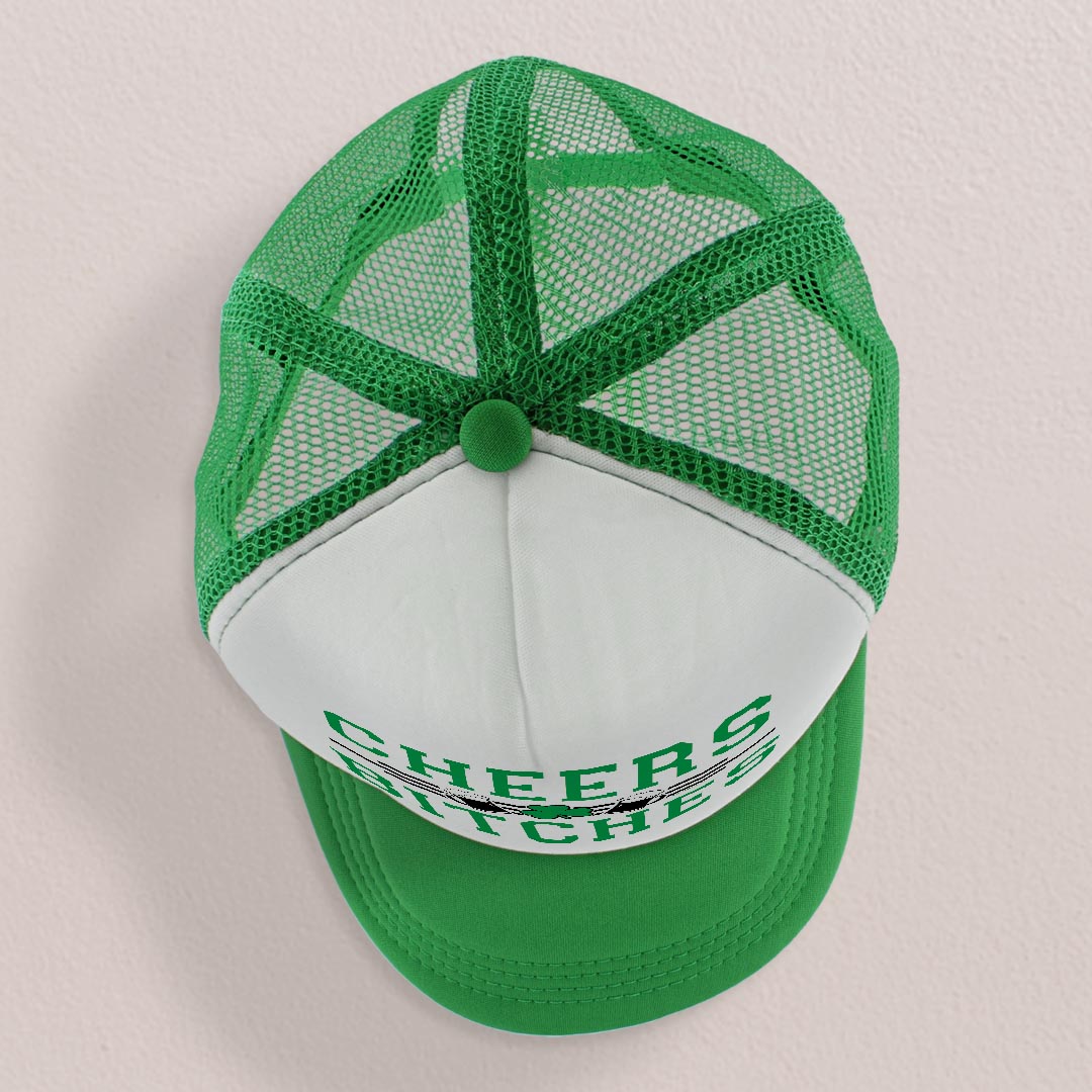 top view of a trucker hat