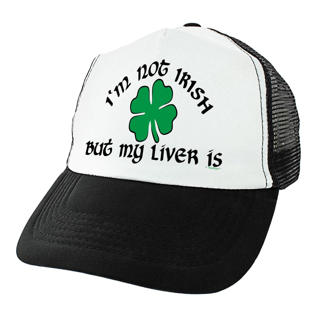 angle view of a trucker hat