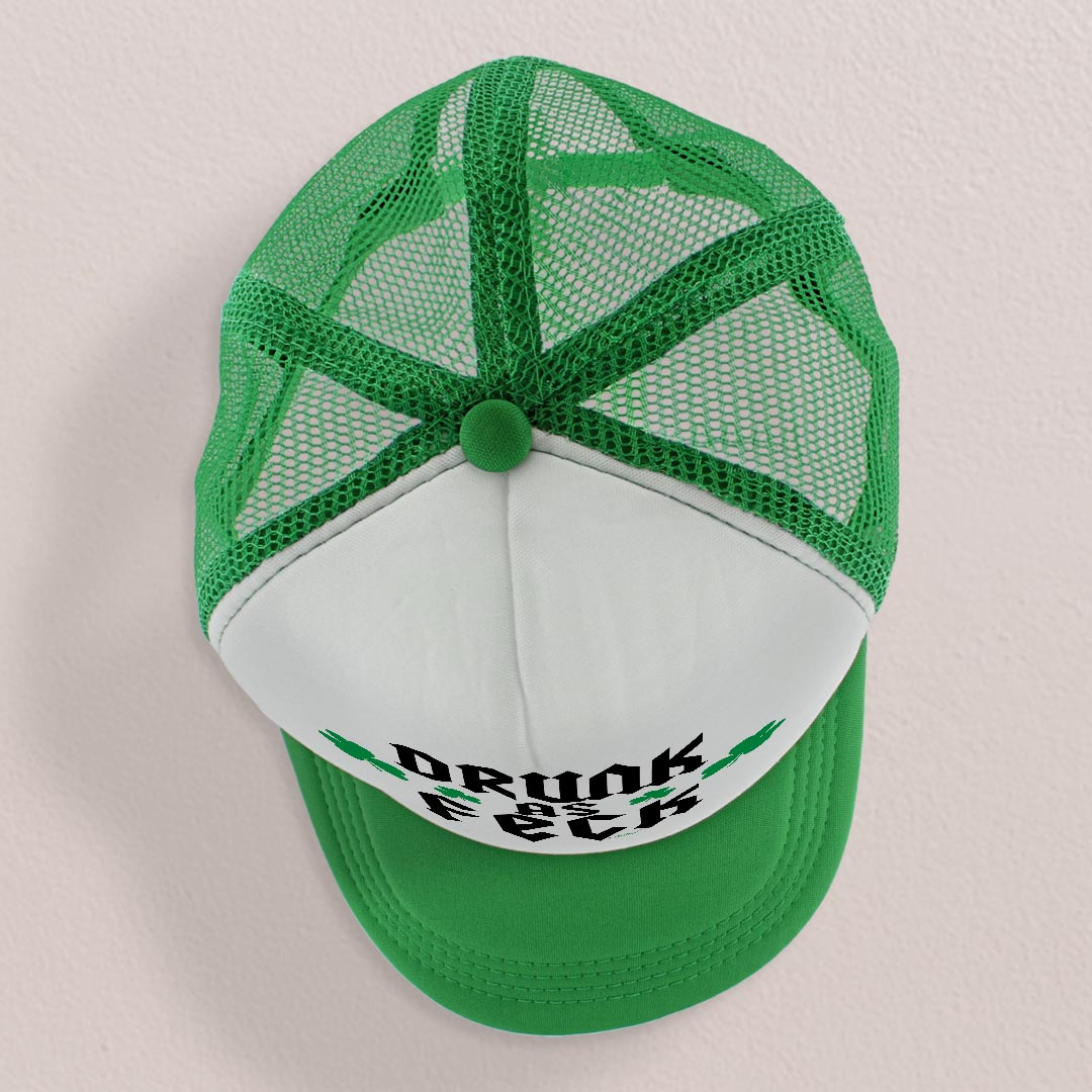 top view of a trucker hat