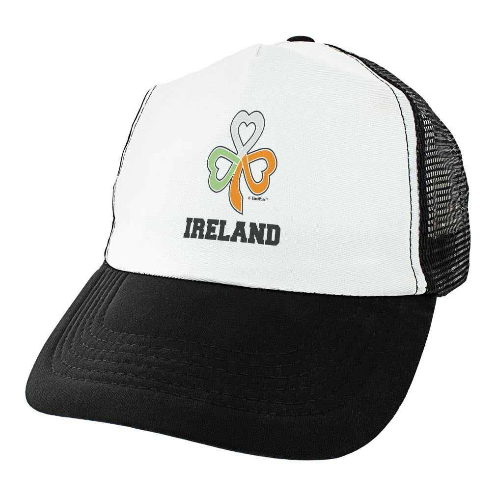 angle view of a trucker hat