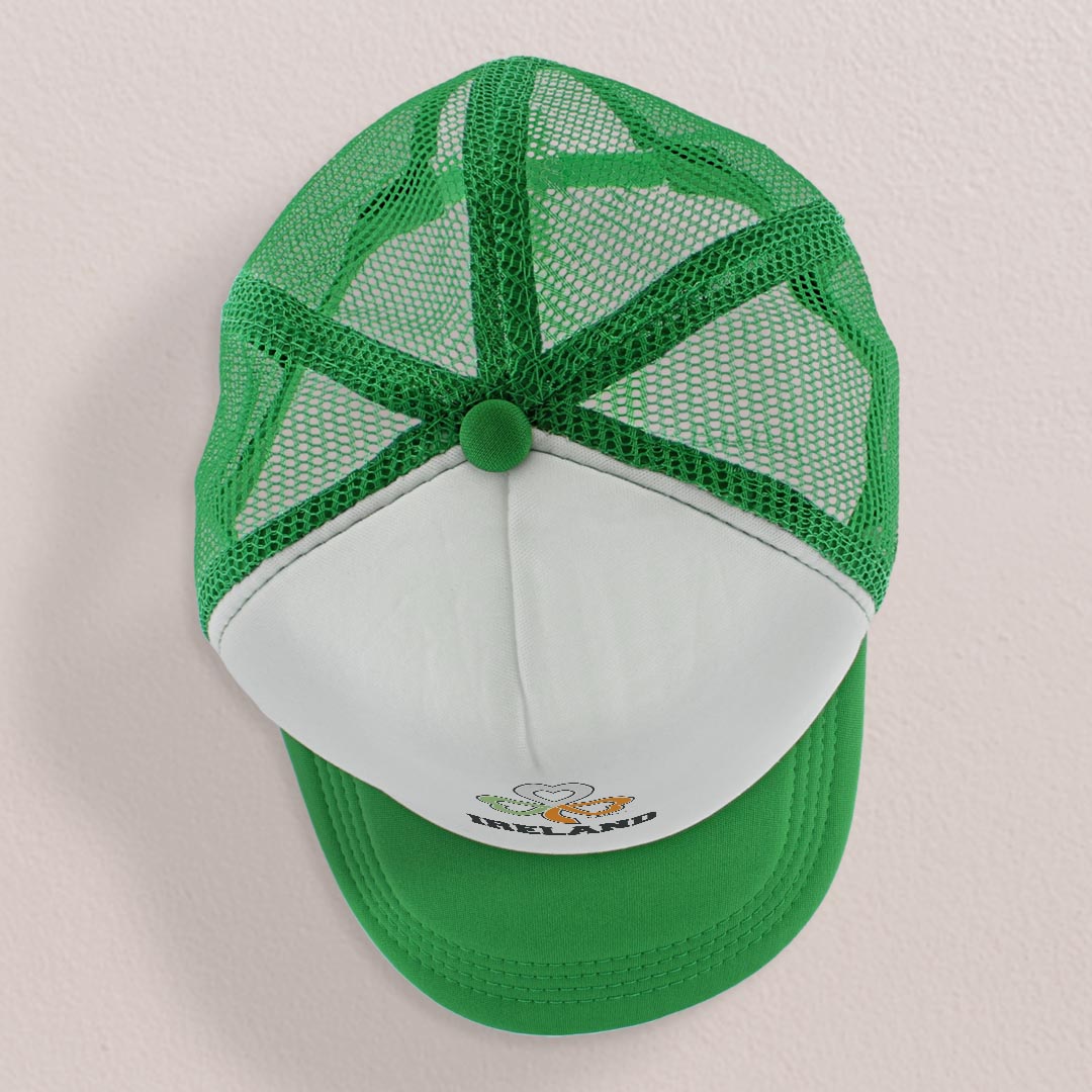 top view of a trucker hat