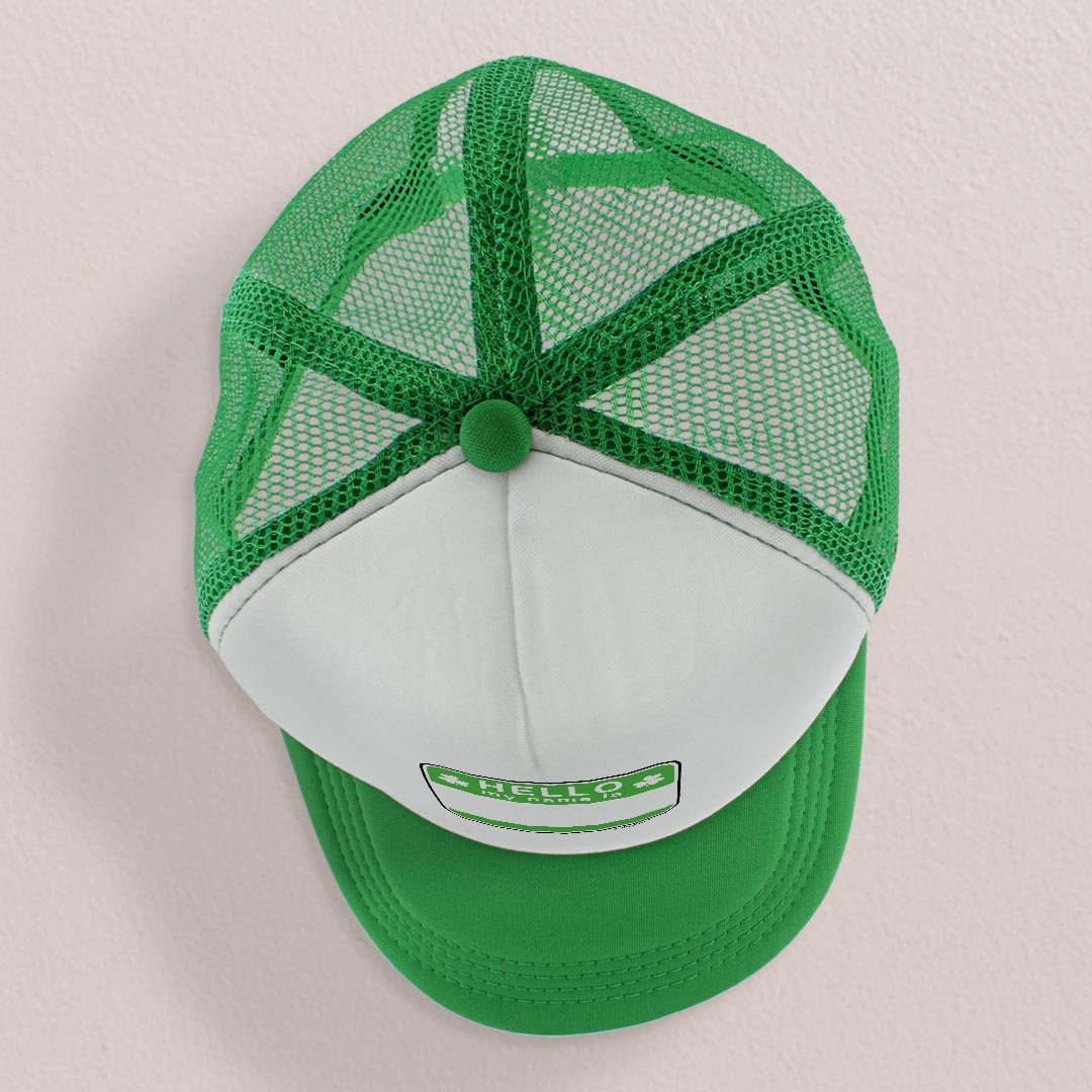 top view of a trucker hat