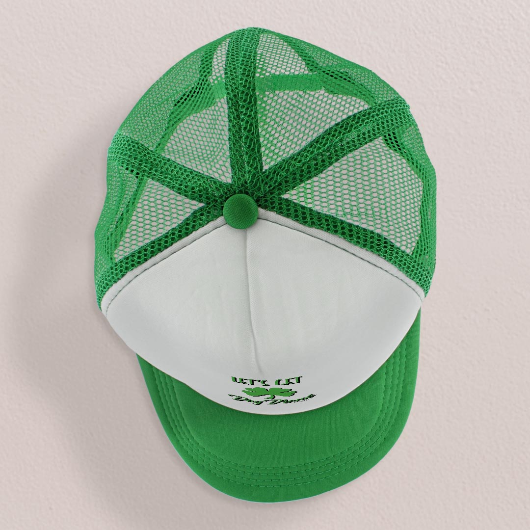 top view of a trucker hat