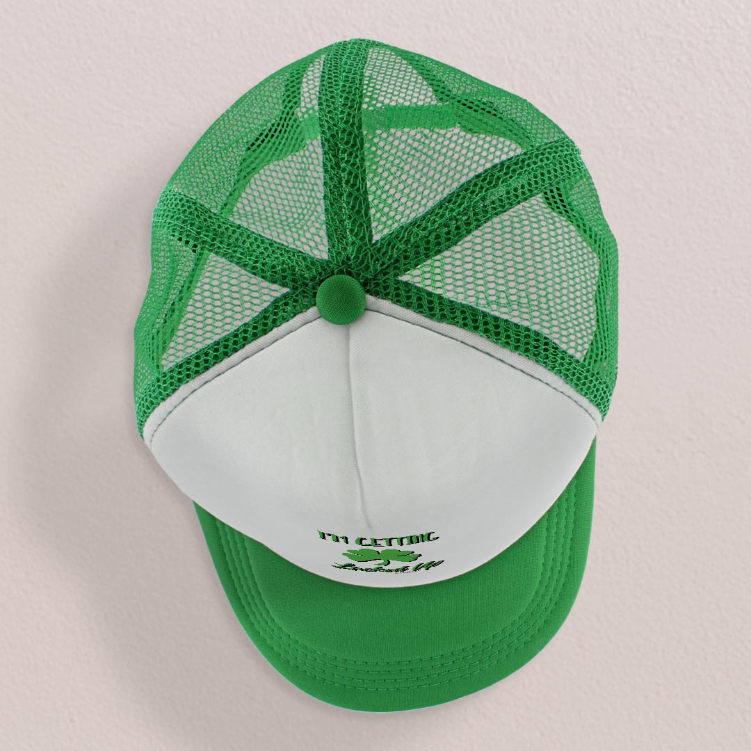 top view of a trucker hat