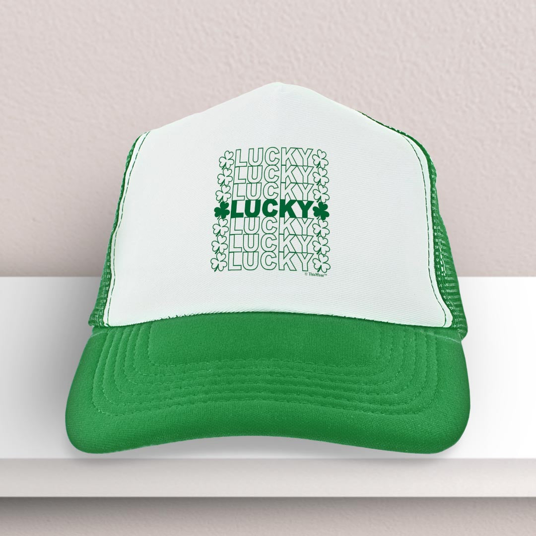 trucker hat on a shelf