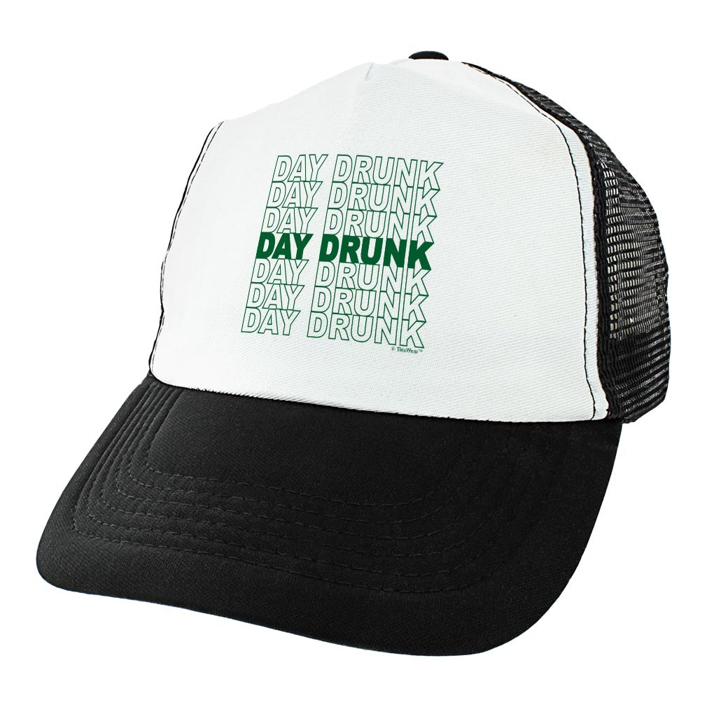 angle view of a trucker hat
