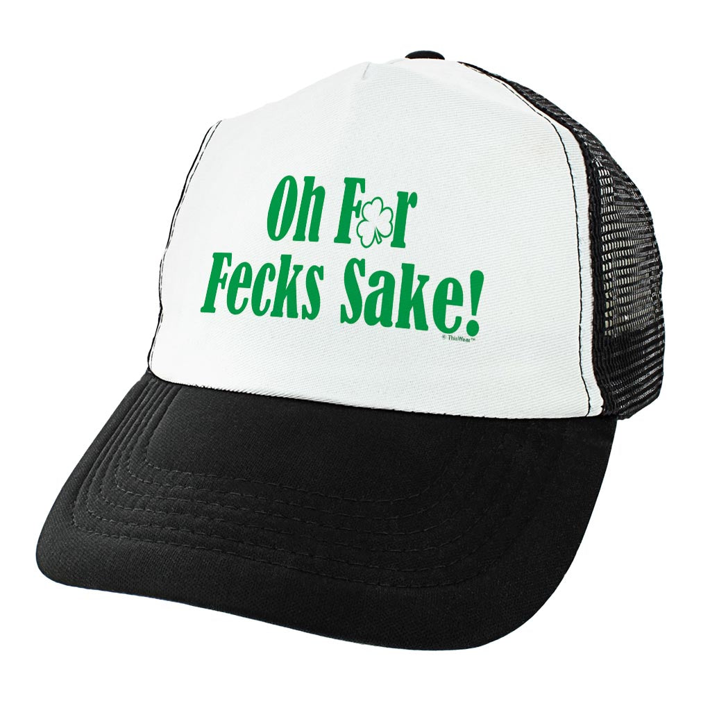 angle view of a trucker hat