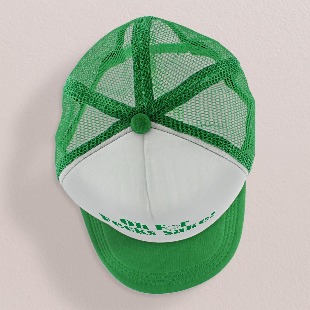 top view of a trucker hat