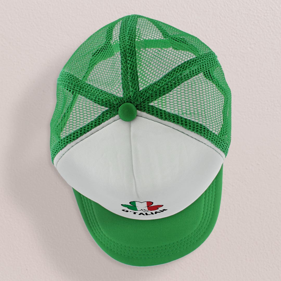 top view of a trucker hat