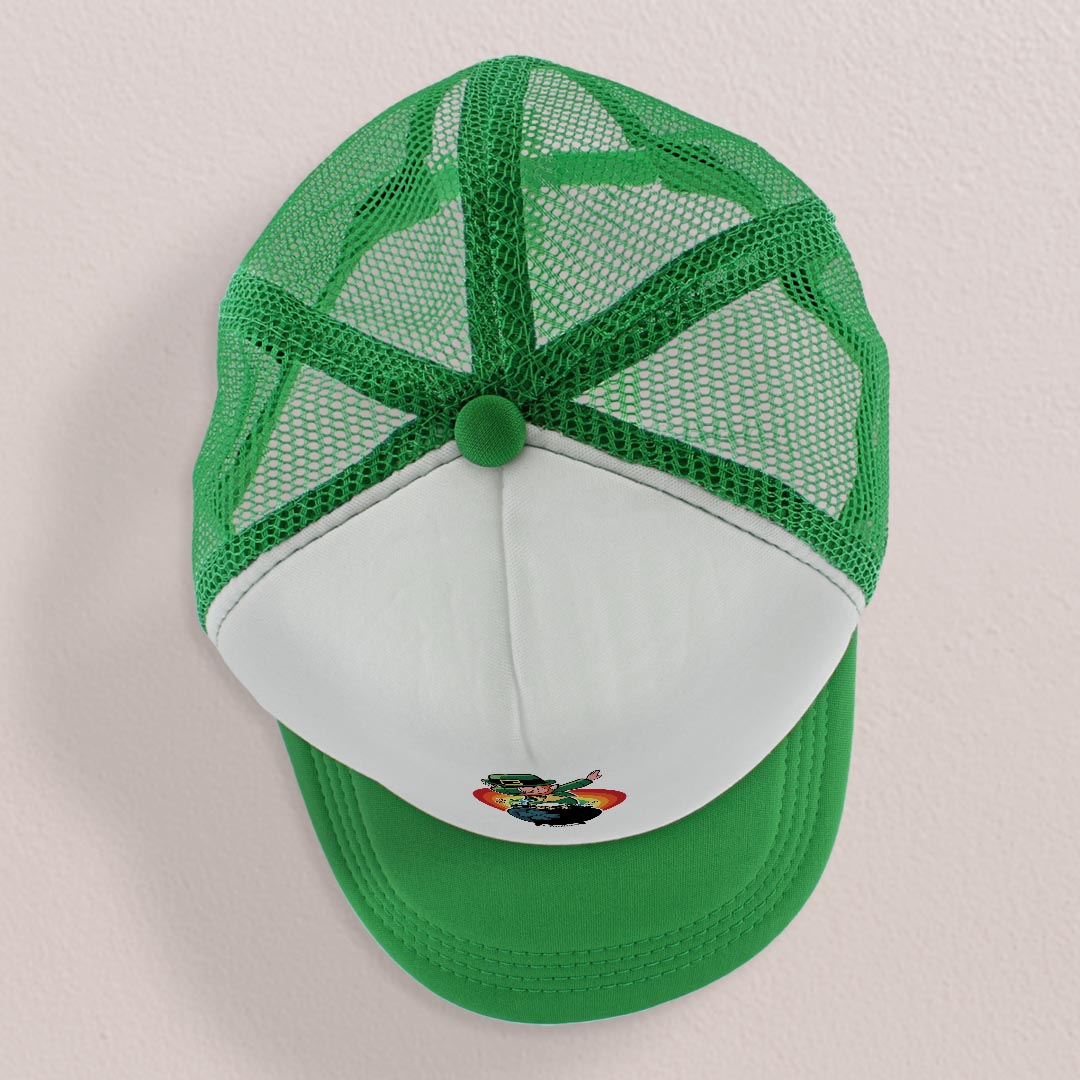 top view of a trucker hat