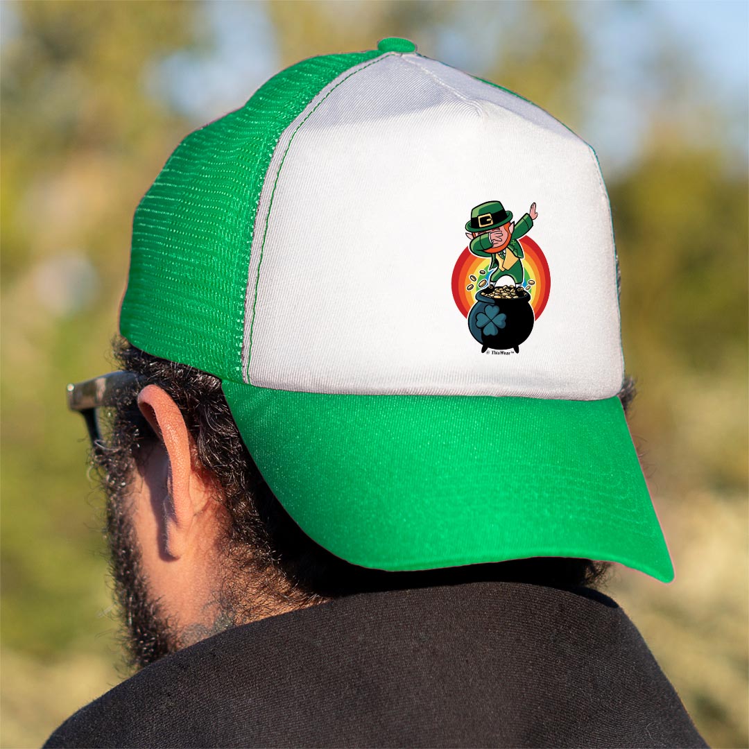 man wearing trucker hat backwards
