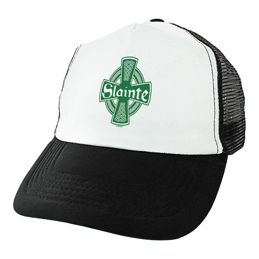 angle view of a trucker hat