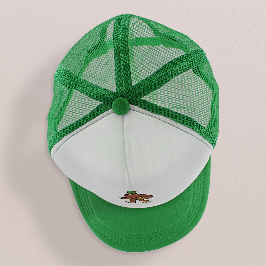 top view of a trucker hat