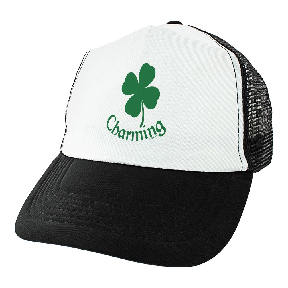 angle view of a trucker hat