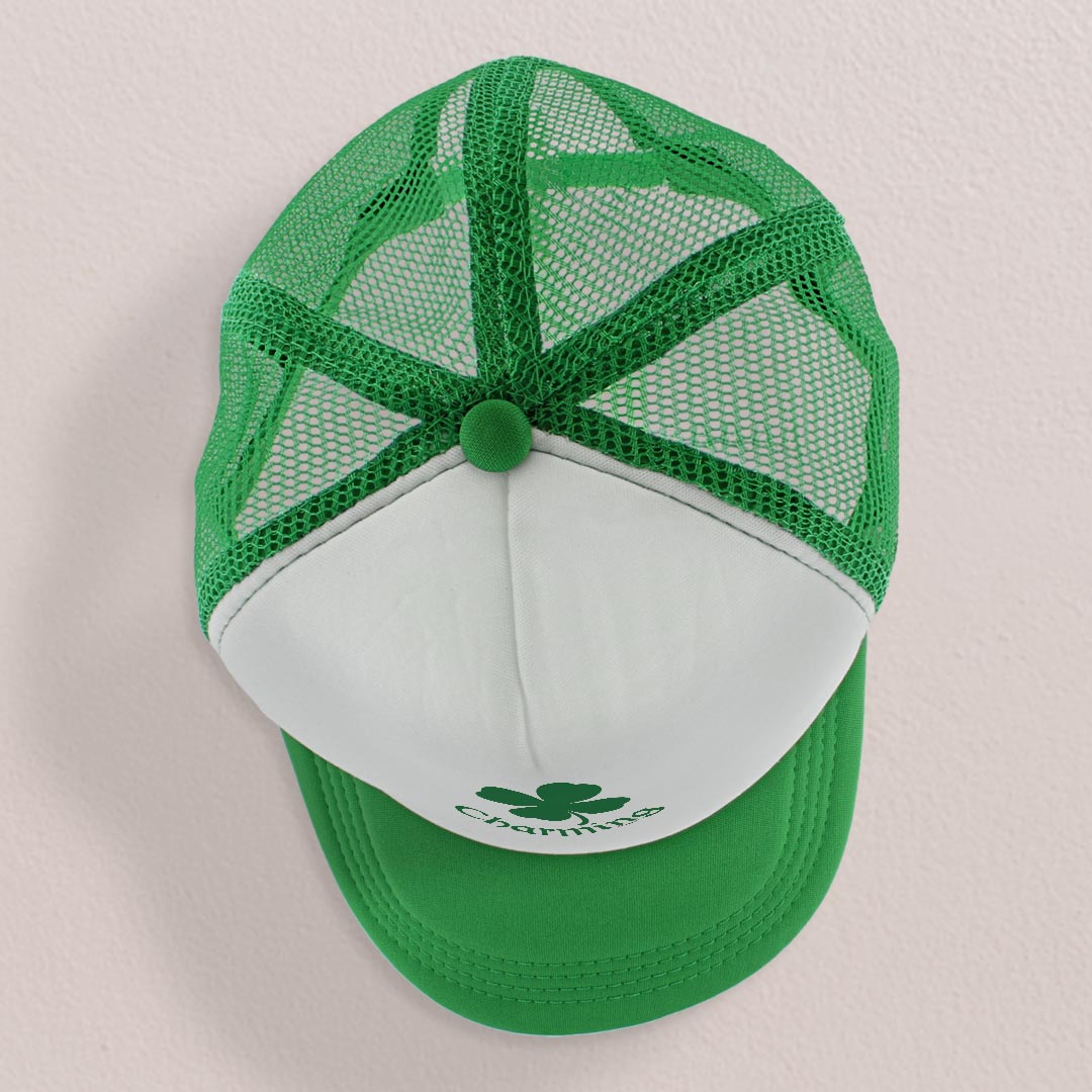 top view of a trucker hat