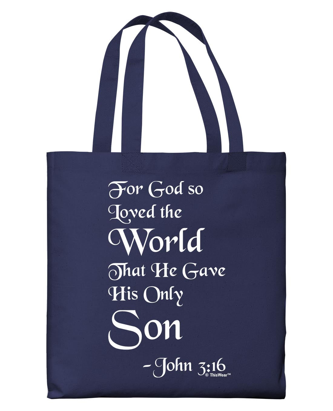 front view of tote bag