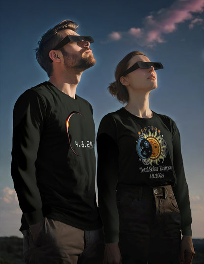 Total Solar Eclipse 4-8-24 Long Sleeve Unisex Cotton T-Shirt