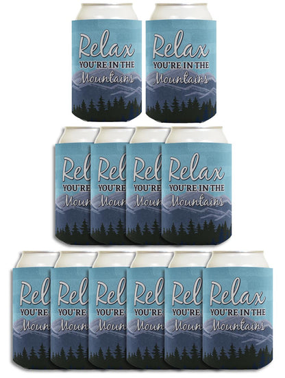 Relax You're in the Mountains Standard or Slim Can Thermocooler Drink Sleeve