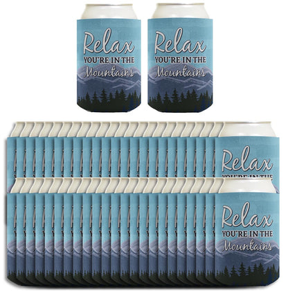 Relax You're in the Mountains Standard or Slim Can Thermocooler Drink Sleeve