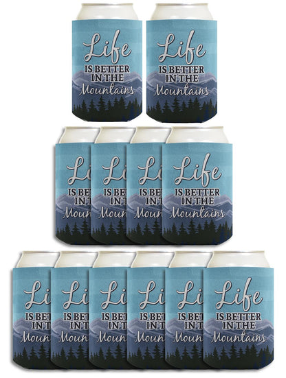 Life is Better in the Mountains Standard or Slim Can Thermocooler Drink Sleeve
