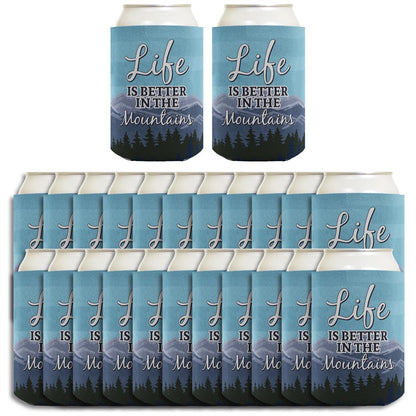 Life is Better in the Mountains Standard or Slim Can Thermocooler Drink Sleeve