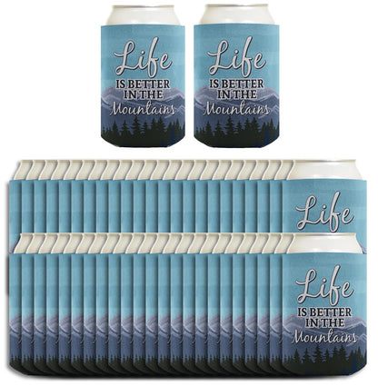 Life is Better in the Mountains Standard or Slim Can Thermocooler Drink Sleeve