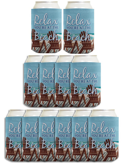 Relax You're at the Beach Standard or Slim Can Thermocooler Drink Sleeve