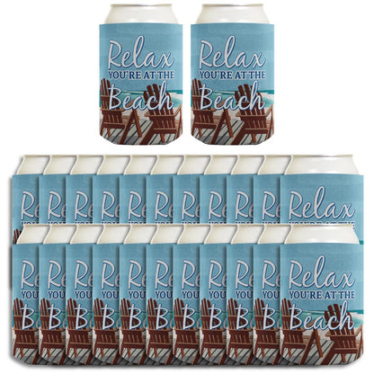 Relax You're at the Beach Standard or Slim Can Thermocooler Drink Sleeve