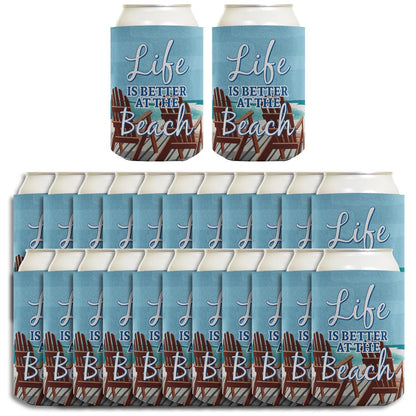 Life is Better at the Beach Standard or Slim Can Thermocooler Drink Sleeve