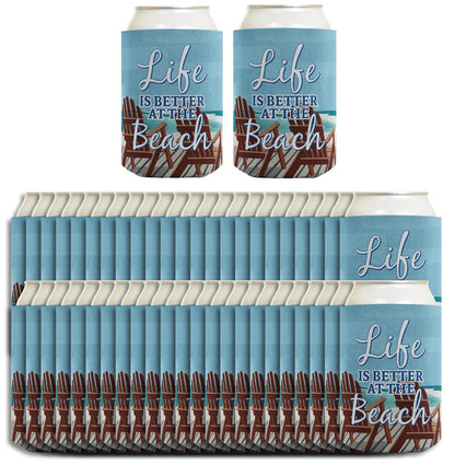 Life is Better at the Beach Standard or Slim Can Thermocooler Drink Sleeve