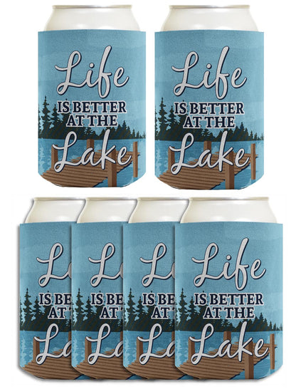 Life is Better at the Lake Standard or Slim Can Thermocooler Drink Sleeve