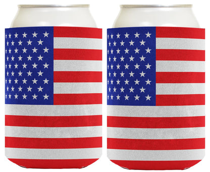 American Flag Horizontal Standard or Slim Can Thermocooler Drink Sleeve