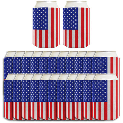 American Flag Vertical Standard or Slim Can Thermocooler Drink Sleeve