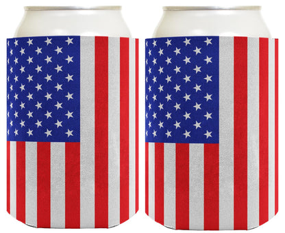 American Flag Vertical Standard or Slim Can Thermocooler Drink Sleeve