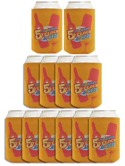 It's Always 5 O'Clock Here Standard or Slim Can Thermocooler Drink Sleeve